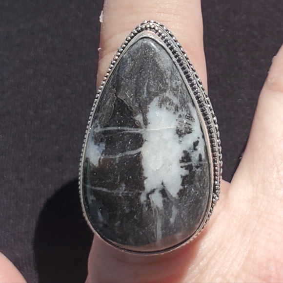 New Oversized Zebra Jasper 925 Silver Ring. - Picture 5 of 15